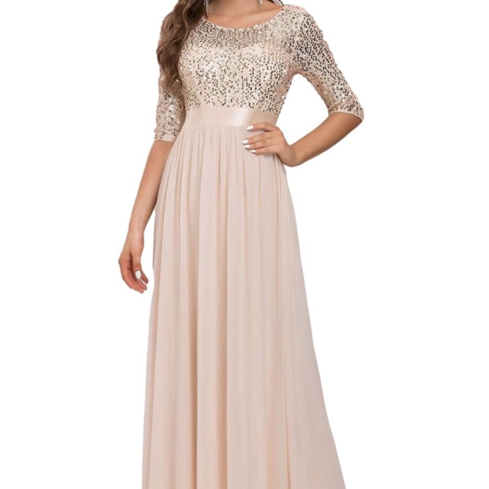 Formal dress ,Color: Blush  SZ 18, worn once. Very comfortable. True to size.